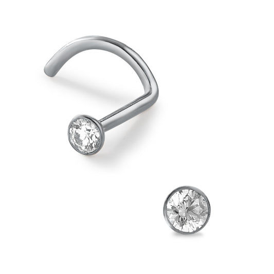 Neusknopje Titanium Zirkonia wit Ø2.4 mm