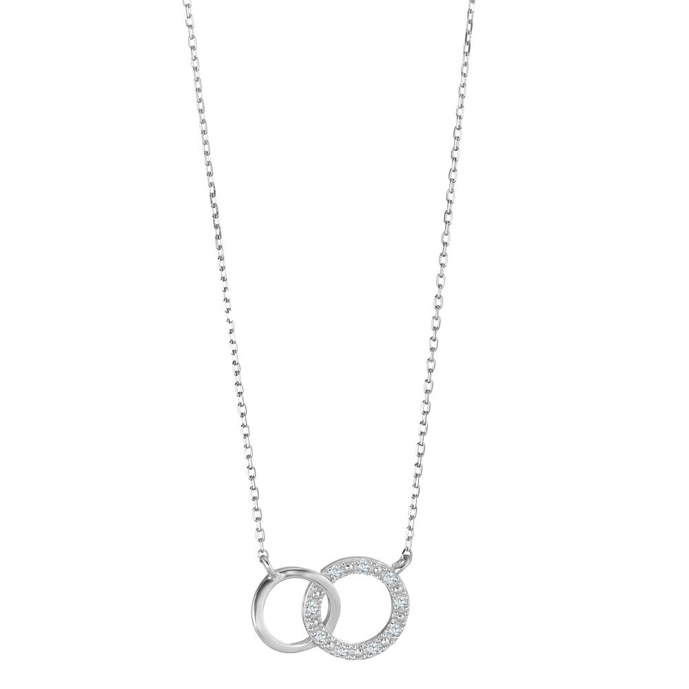 Collier 375/9K witgoud Diamant 0.035 ct, 9 Steen, w-pi1 38-42 cm