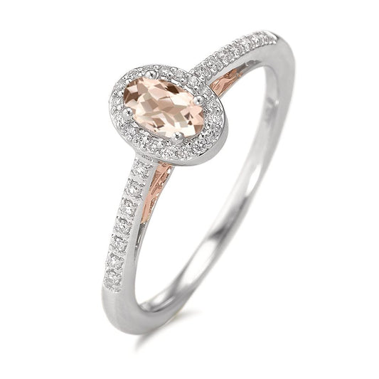 Ring 375/9 krt witgoud Diamant 0.09 ct, w-pi3, Morganiet Champagne