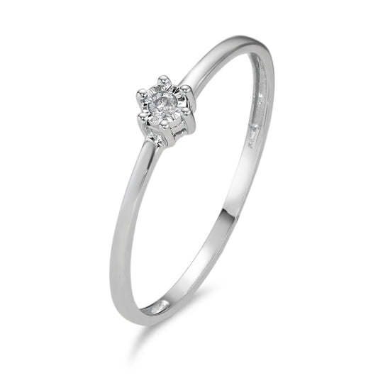 Solitaire ring 750/18K witgoud Diamant 0.02 ct, w-si