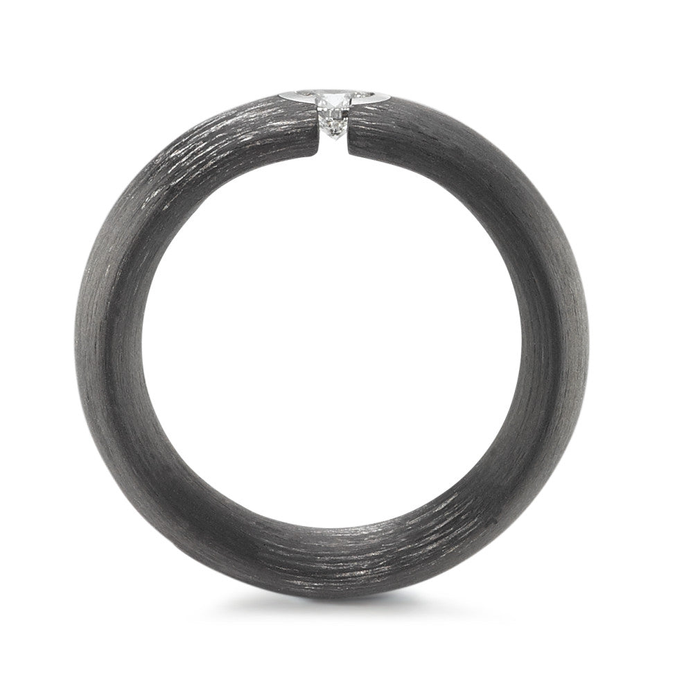 Ring 950 Platina, Carbon Diamant 0.20 ct, tw-si