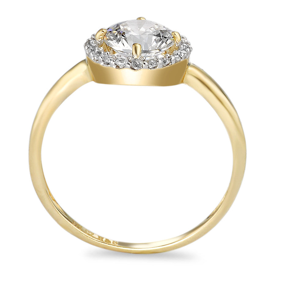 Ring 375/9 krt geel goud Zirkonia