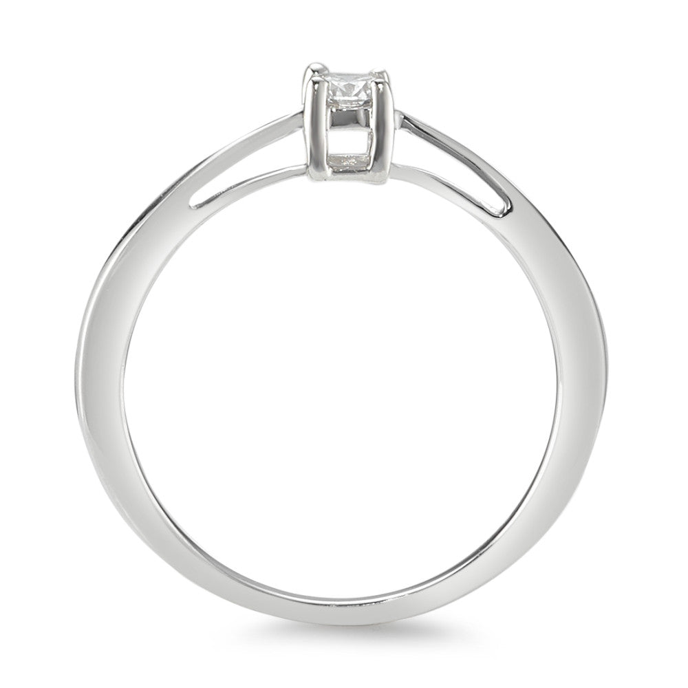 Solitaire ring 750/18K krt witgoud Diamant 0.10 ct, w-si