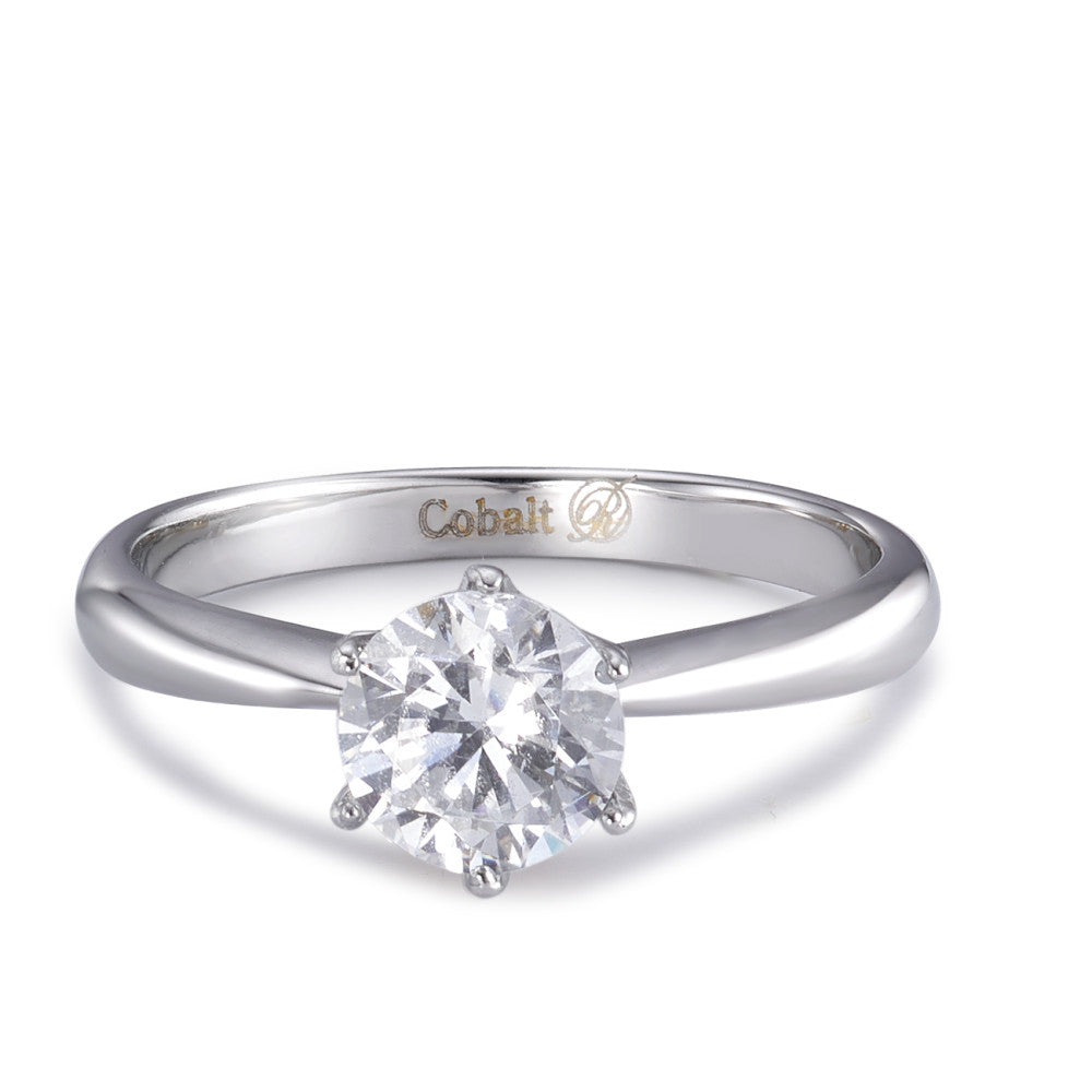 Solitaire ring Kobalt Zirkonia wit