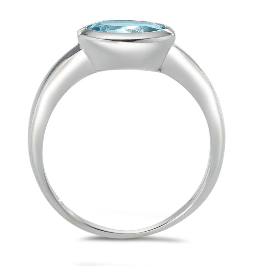 Ring 750/18K krt witgoud Topaas blauw