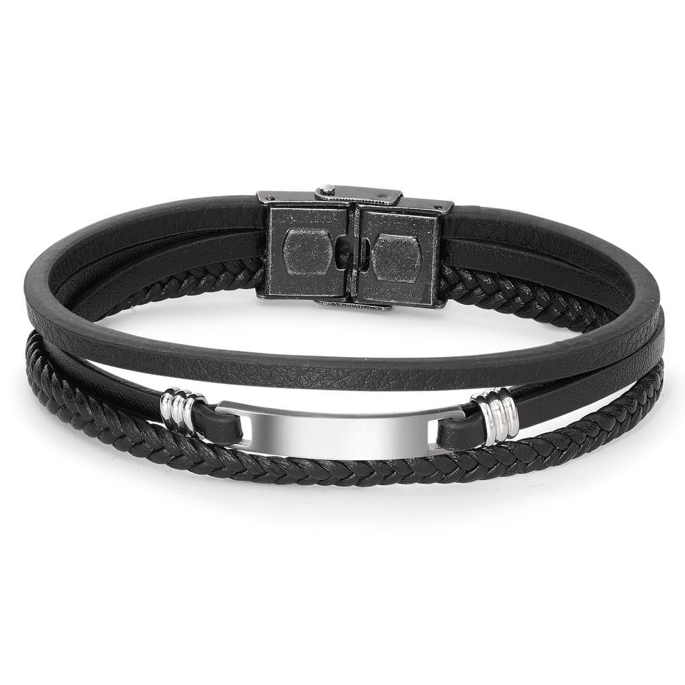 Armband Leder, Roestvrijstaal 21 cm