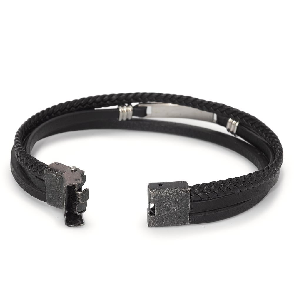 Armband Leder, Roestvrijstaal 21 cm