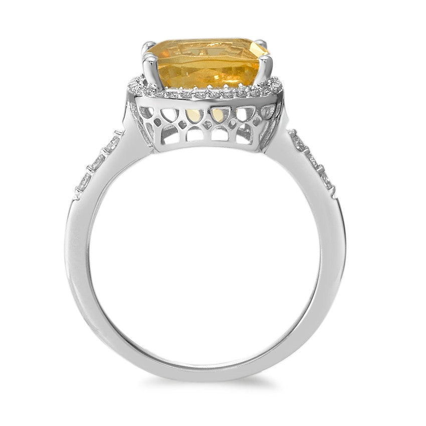 Ring 750/18K krt witgoud Citrien gouden, Diamant wit, 0.20 ct, 42 Steen, w-pi3 Ø11 mm