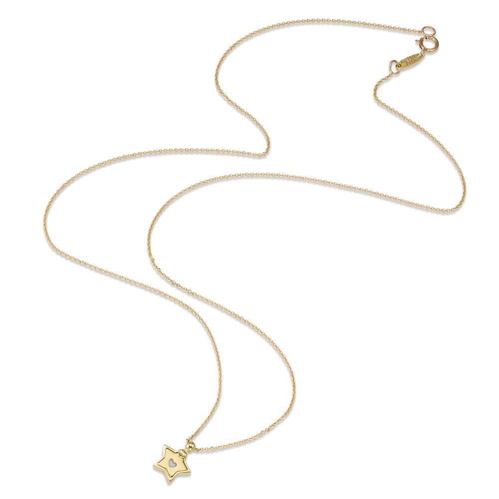 Collier 750/18K geel goud Parelmoer Ster 42 cm