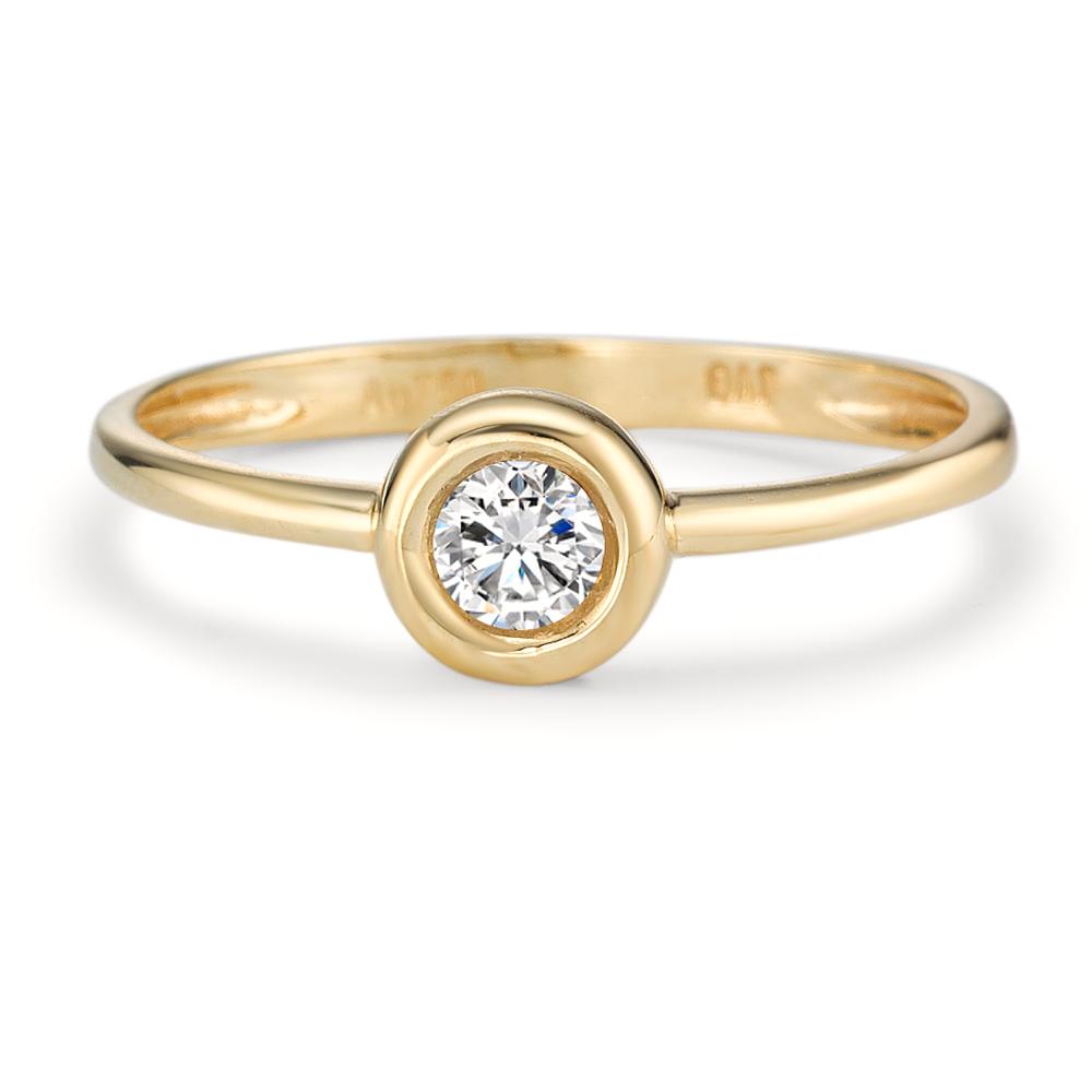 Solitaire ring 750/18 krt geel goud Zirkonia