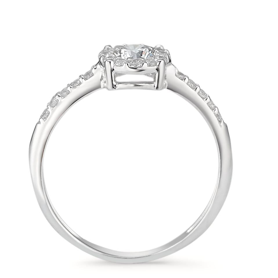 Solitaire ring 750/18K krt witgoud Zirkonia