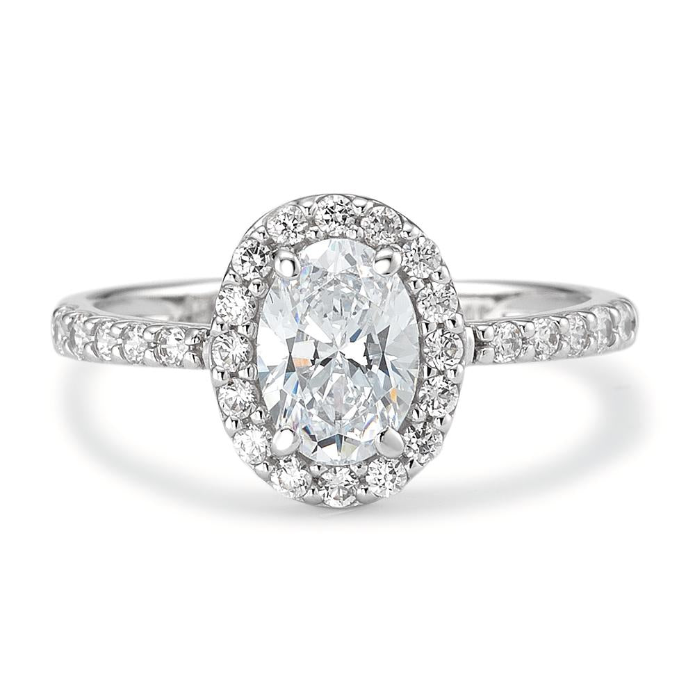 Solitaire ring 750/18K krt witgoud Zirkonia