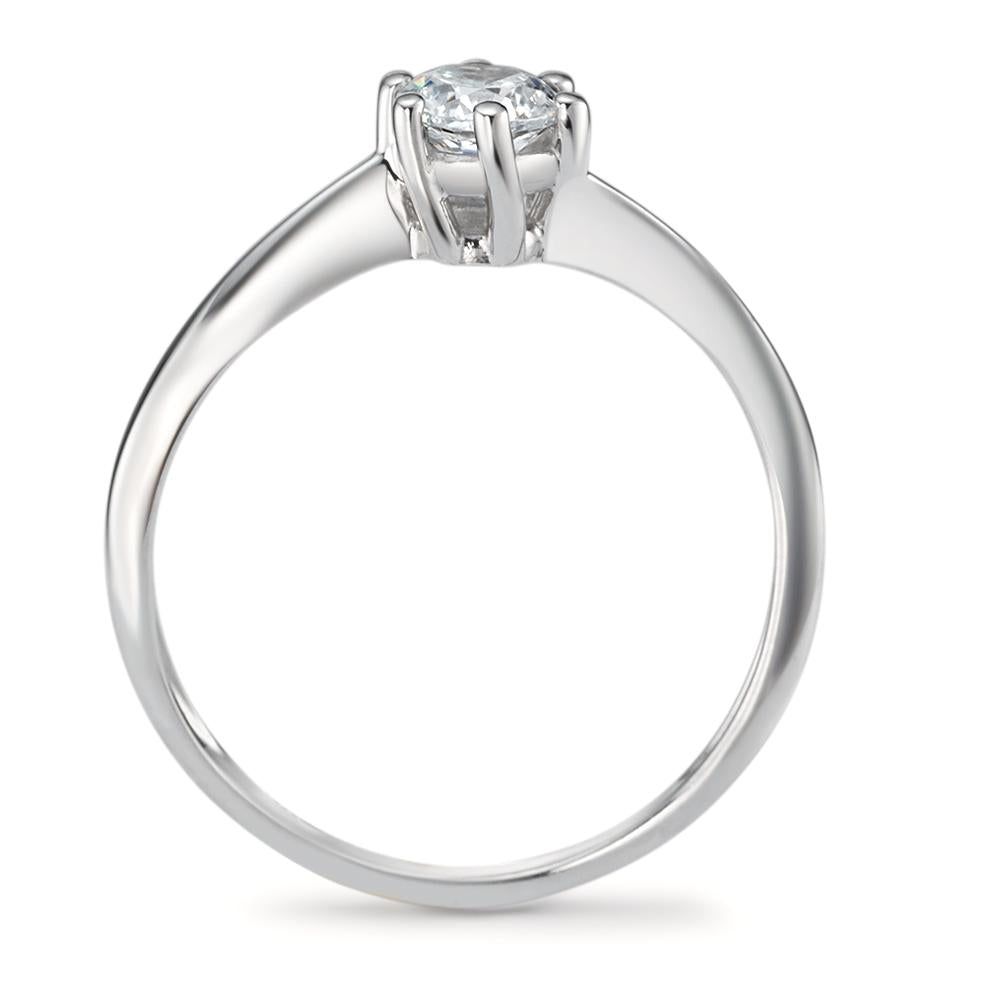 Solitaire ring 750/18K krt witgoud Zirkonia