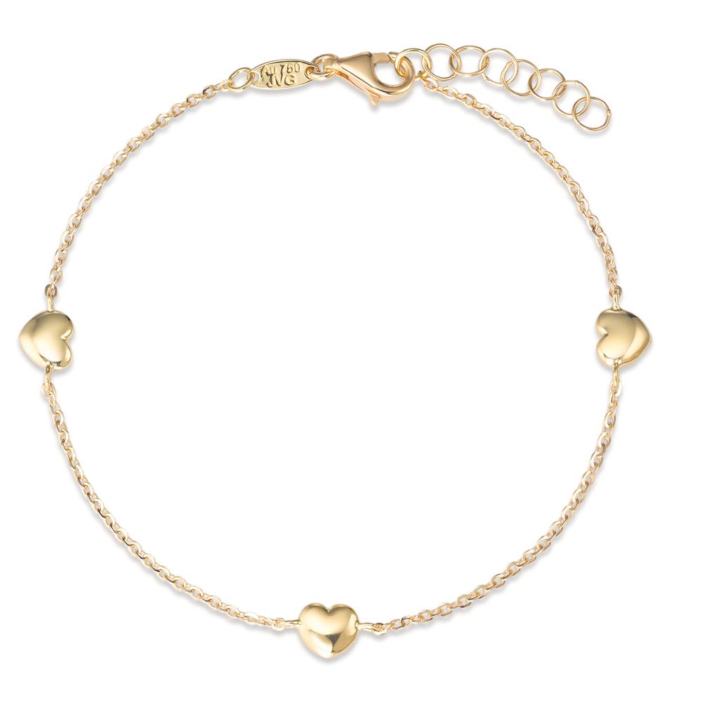 Armband 750/18K geel goud Hart 16.5-18 cm