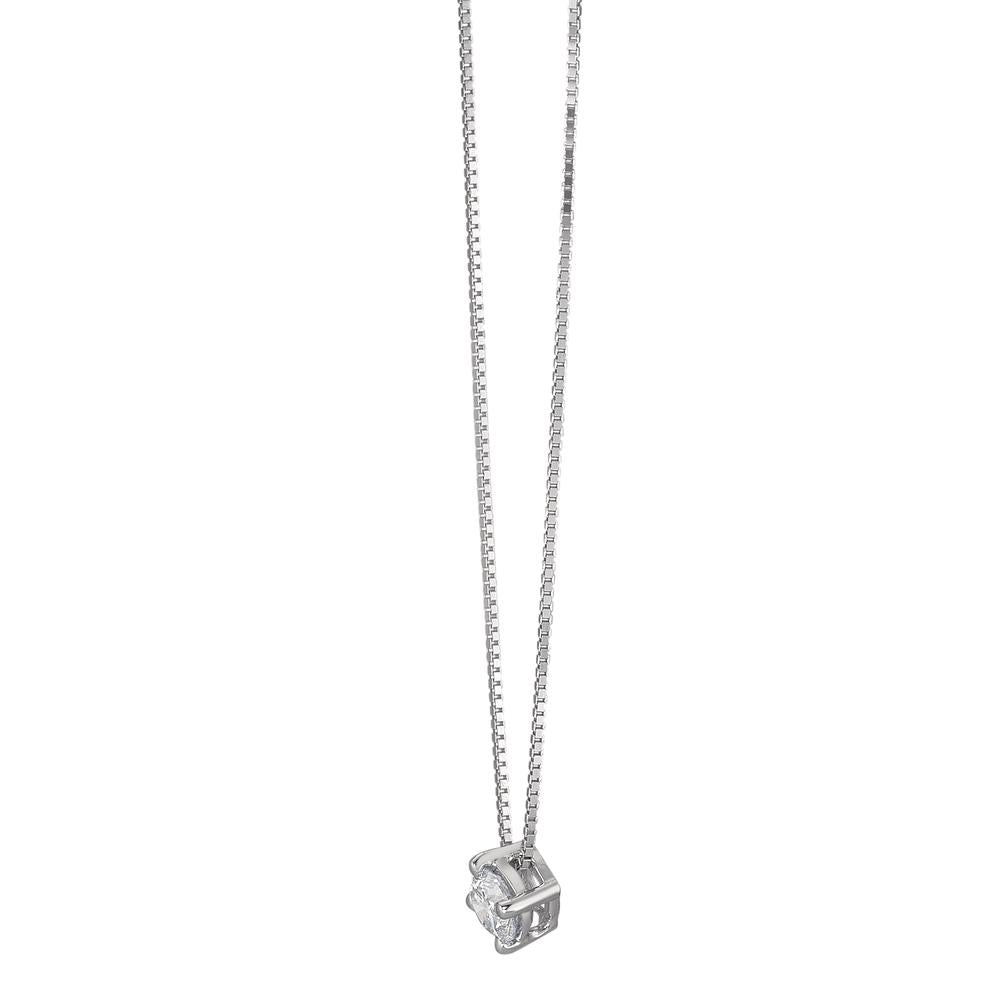 Collier 750/18K witgoud Diamant 0.15 ct, w-si 42 cm Ø3.5 mm