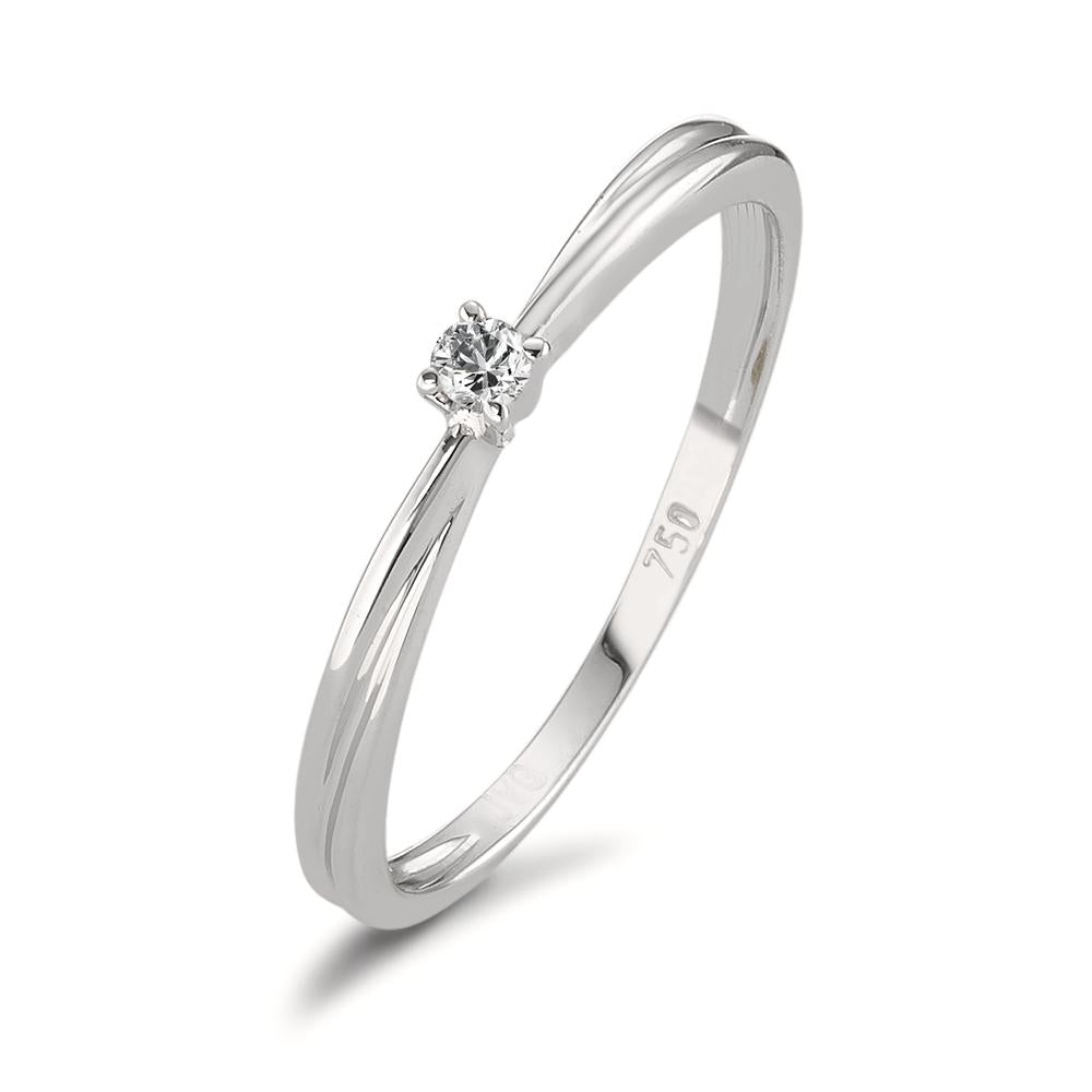 Solitaire ring 750/18K witgoud Diamant 0.03 ct, w-si