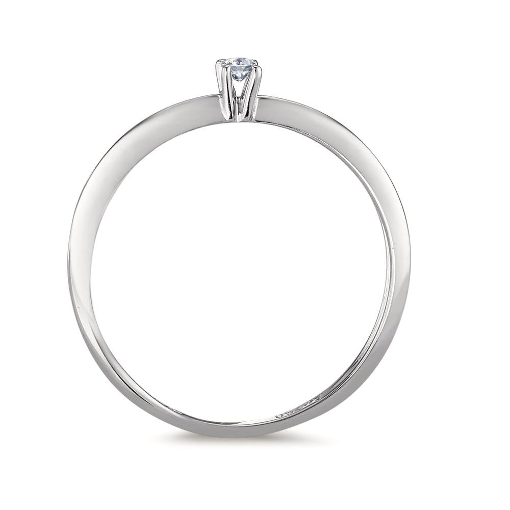 Solitaire ring 750/18K witgoud Diamant 0.03 ct, w-si