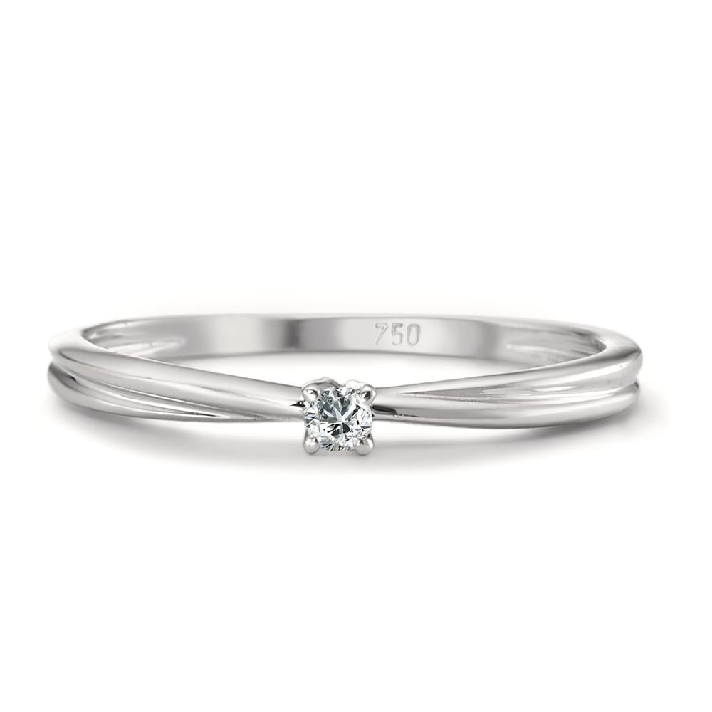 Solitaire ring 750/18K witgoud Diamant 0.03 ct, w-si