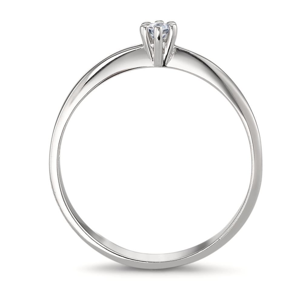 Solitaire ring 750/18K witgoud Diamant 0.05 ct, w-si