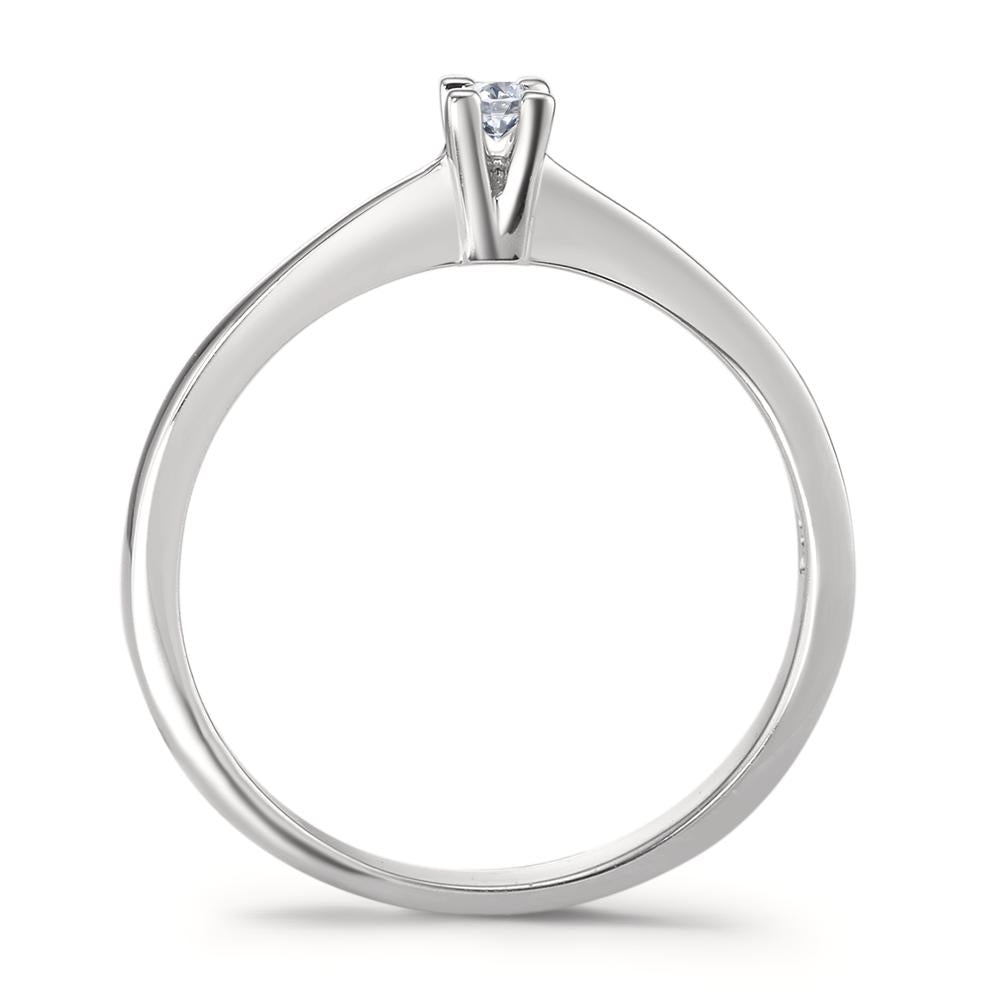 Solitaire ring 750/18K krt witgoud Diamant 0.05 ct, w-si