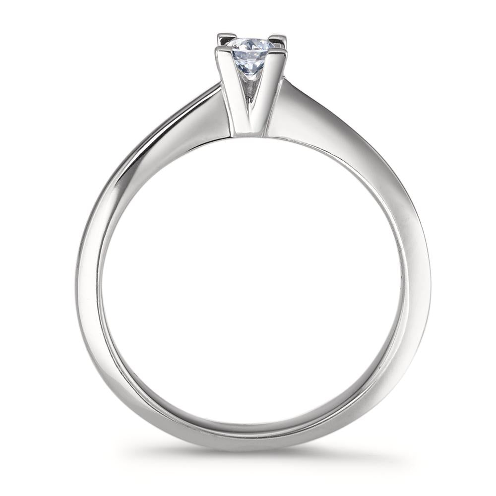 Solitaire ring 750/18K krt witgoud Diamant 0.15 ct, w-si