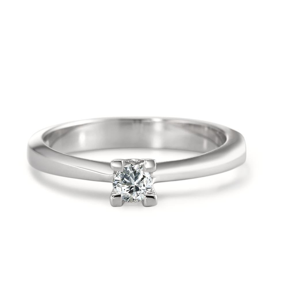 Solitaire ring 750/18K krt witgoud Diamant 0.15 ct, w-si