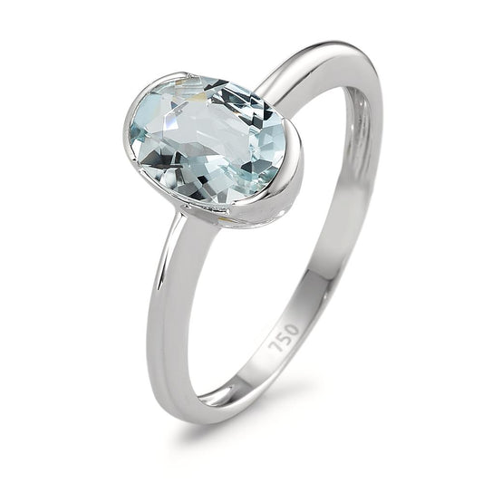 Ring 750/18K krt witgoud Aquamarijn 1.08 ct