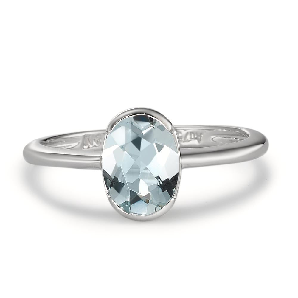 Ring 750/18K krt witgoud Aquamarijn 1.08 ct