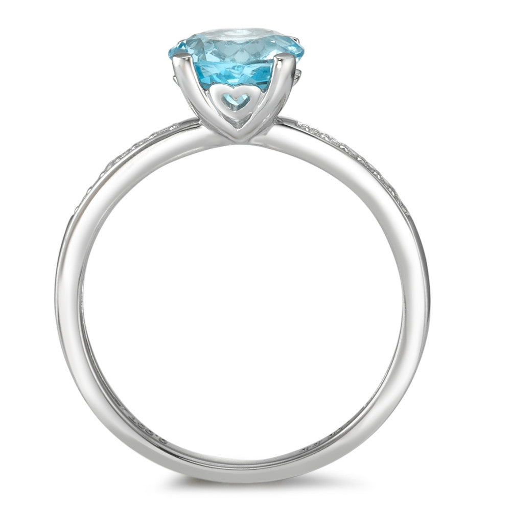 Ring 750/18K krt witgoud Topaas blauw