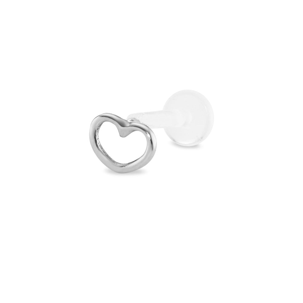 Piercing 750/18K witgoud Hart Ø5 mm