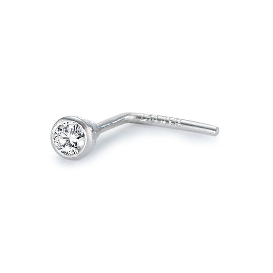 Neusknopje 750/18K krt witgoud Diamant wit, 0.02 ct, w-si Ø2.3 mm