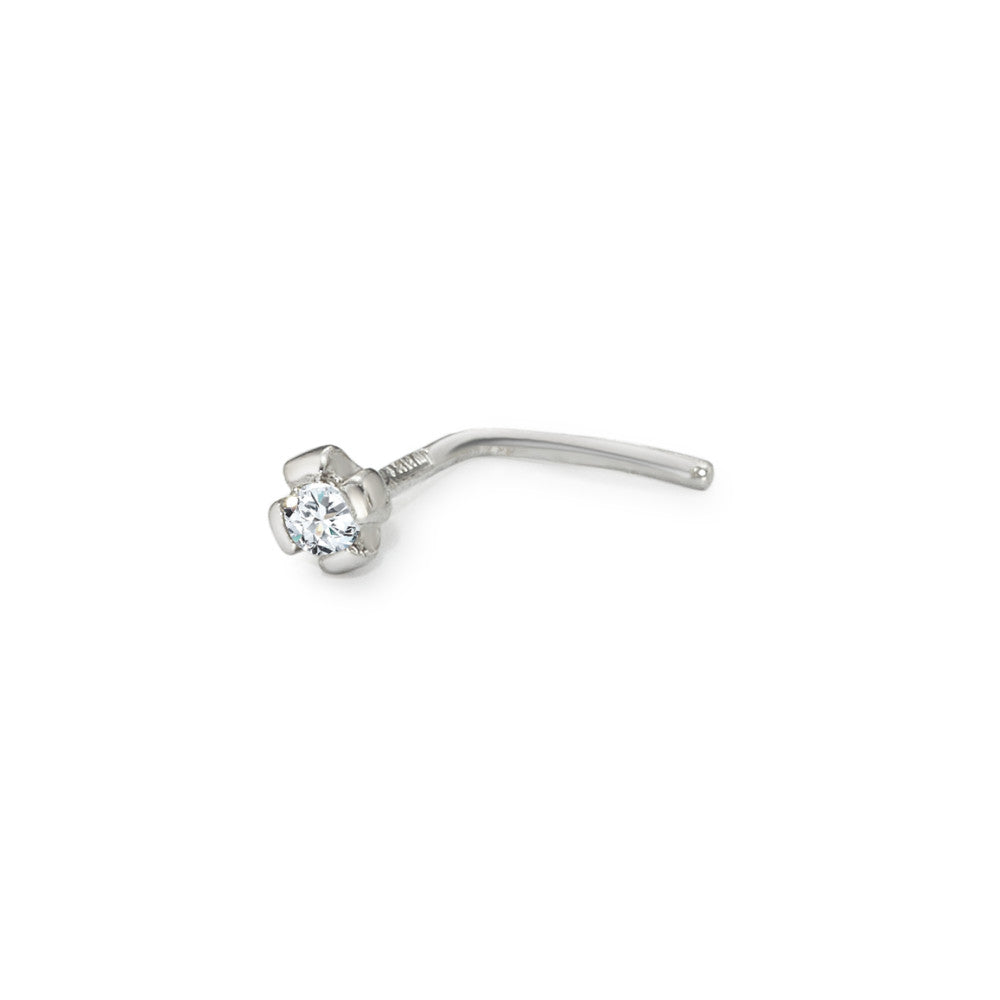 Neusknopje 750/18K krt witgoud Diamant wit, 0.03 ct, w-si Ø2.5 mm