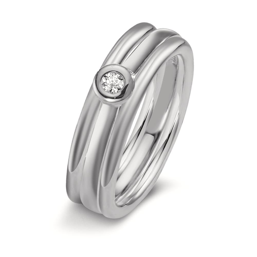 Solitaire ring 750/18K witgoud Diamant 0.03 ct, w-si