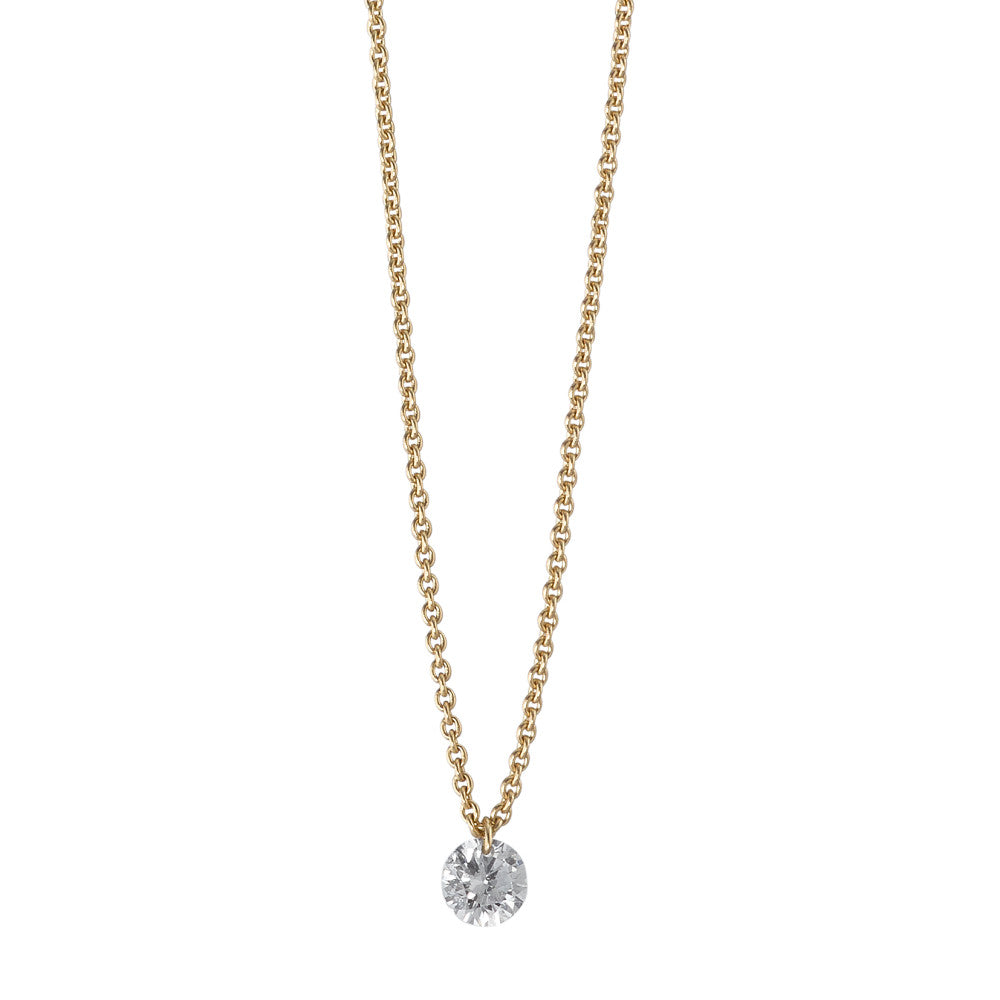 Collier 750/18 krt geel goud Diamant 0.10 ct 42 cm