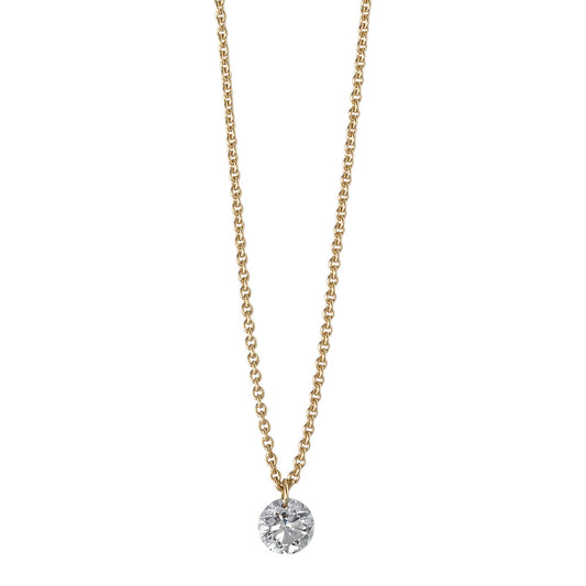 Collier 750/18 krt geel goud Diamant 0.15 ct 42 cm