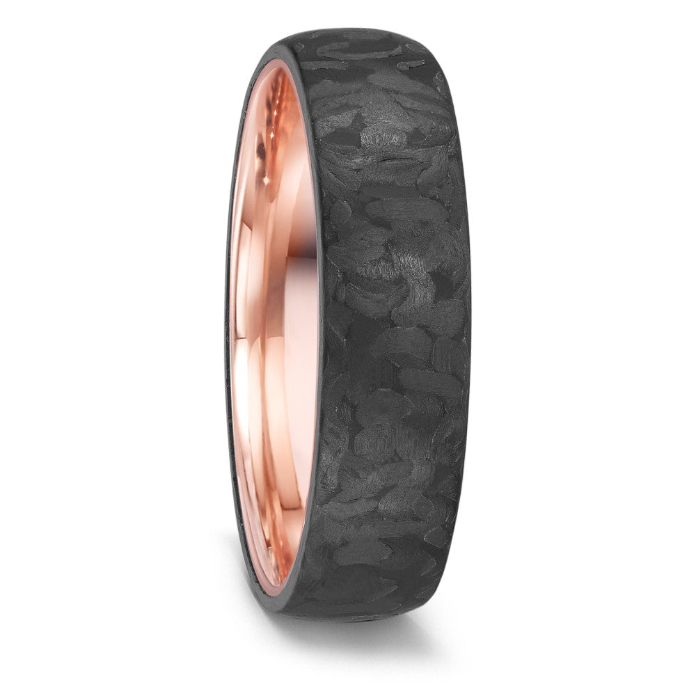 Partnerring 585/14 krt rood goud, Carbon