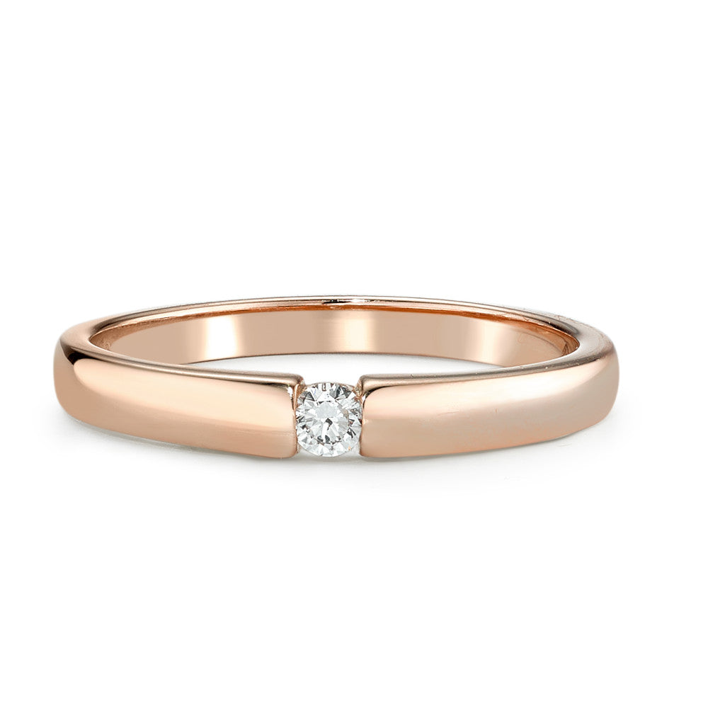 Solitaire ring 585/14 krt rood goud Diamant 0.06 ct, w-si