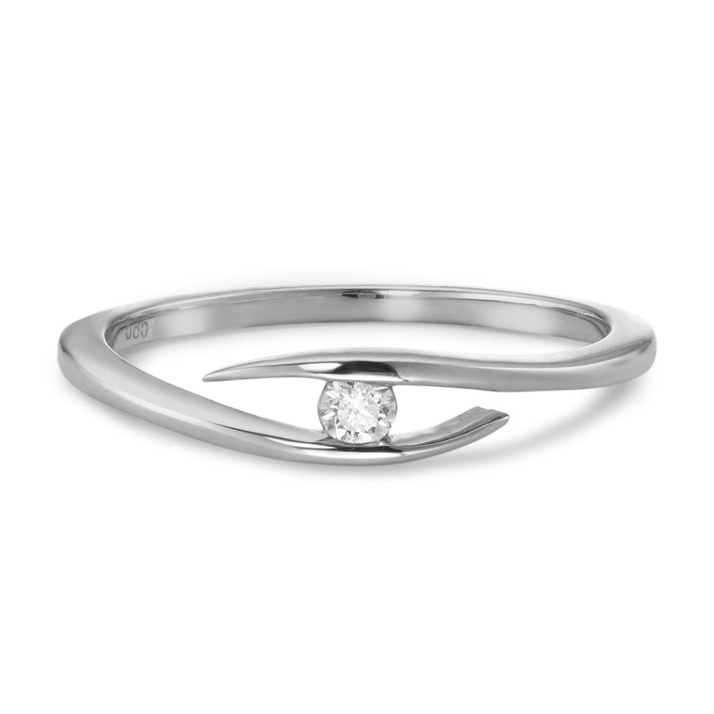 Ring 585/14 krt witgoud Diamant 0.05 ct, w-si