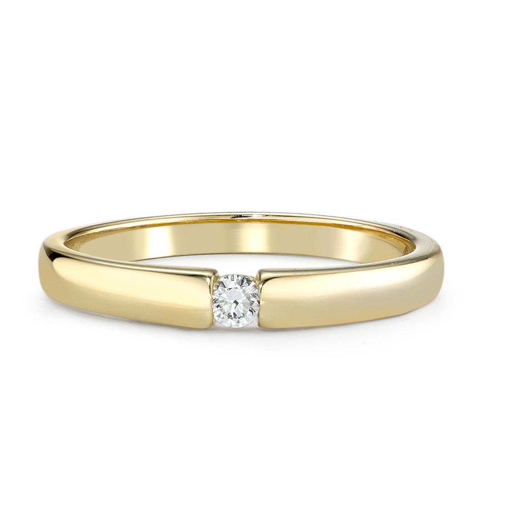 Solitaire ring 585/14 krt geel goud Diamant 0.06 ct, w-si