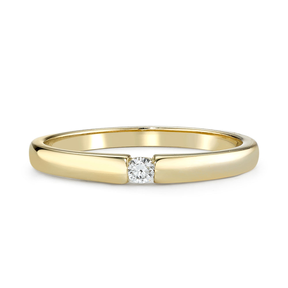 Solitaire ring 585/14 krt geel goud Diamant 0.03 ct, w-si