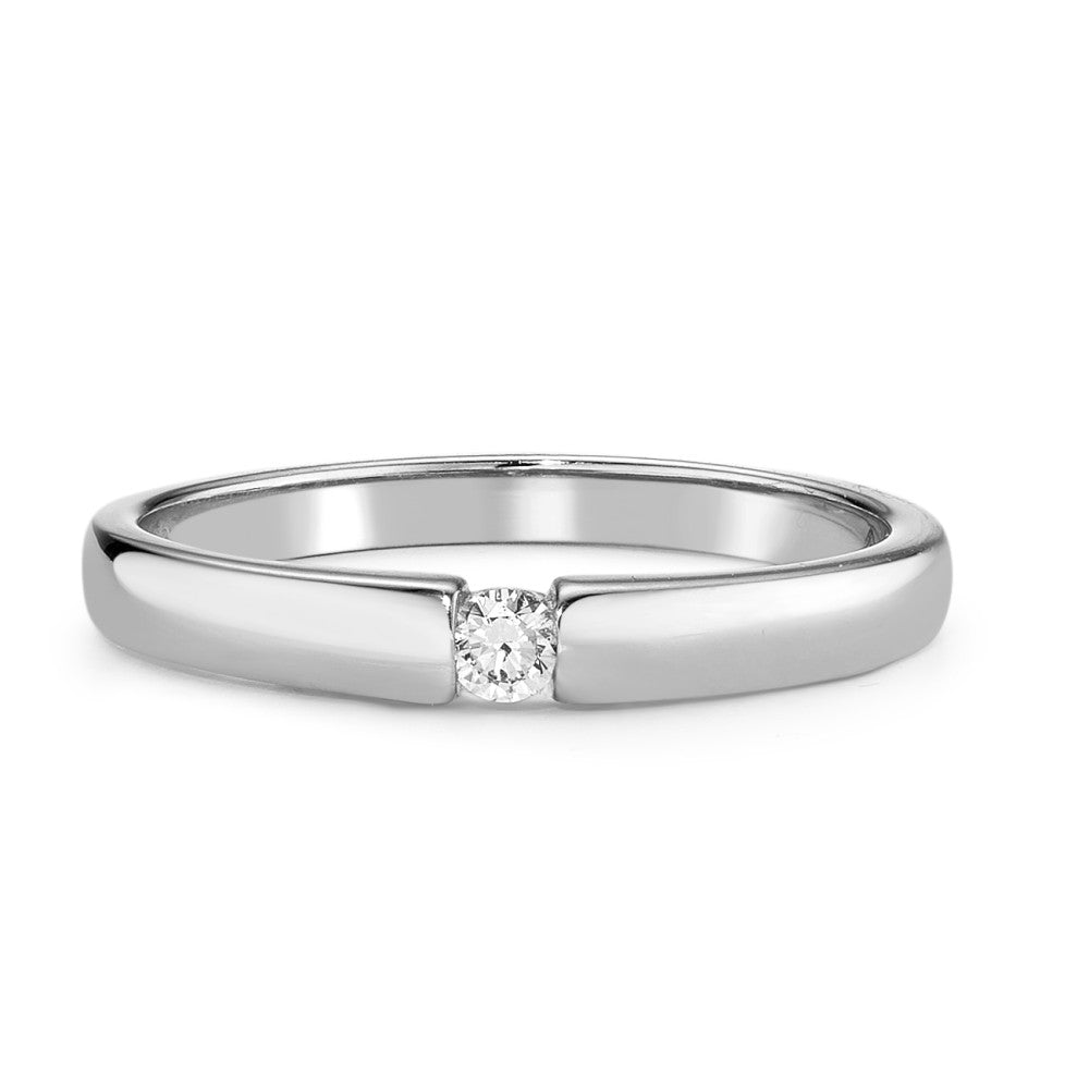 Solitaire ring 585/14 krt witgoud Diamant 0.06 ct, w-si