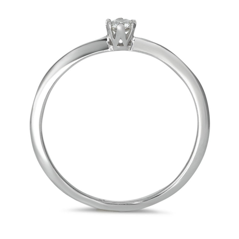 Solitaire ring 585/14 krt witgoud Diamant 0.10 ct, w-si