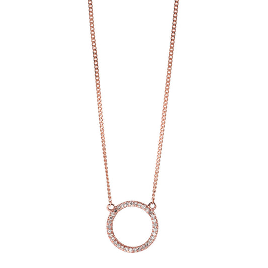 Collier 585/14 krt rood goud Diamant 0.05 ct, w-si 42 cm