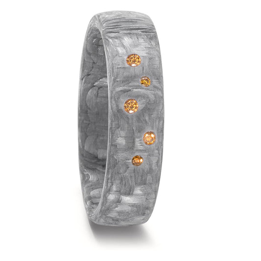 Partnerring Carbon Diamant cognac, 0.07 ct, 5 Steen