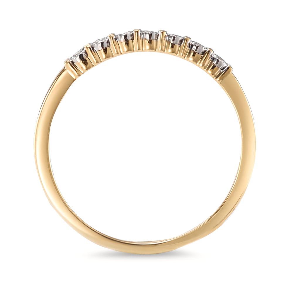 Memory ring 585/14 krt geel goud Diamant 0.03 ct, 7 Steen, w-si