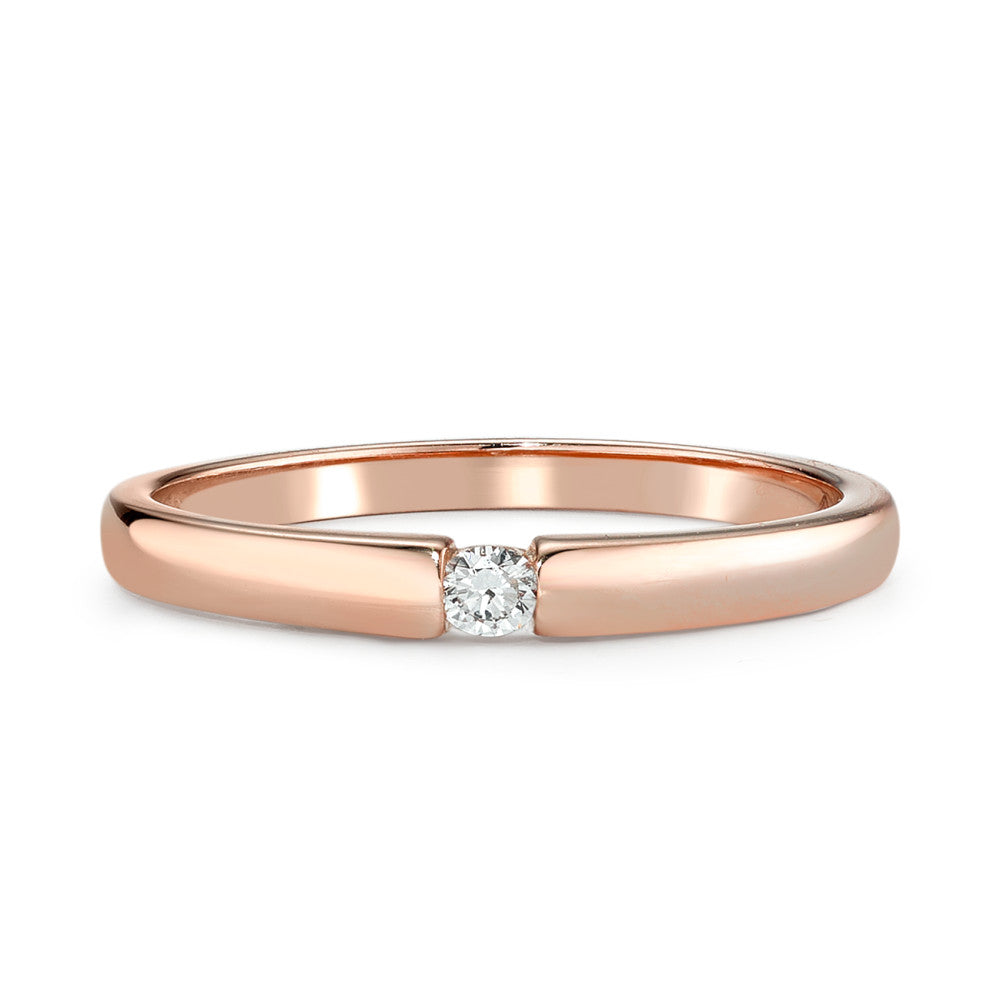 Solitaire ring 585/14 krt rood goud Diamant 0.03 ct, w-si