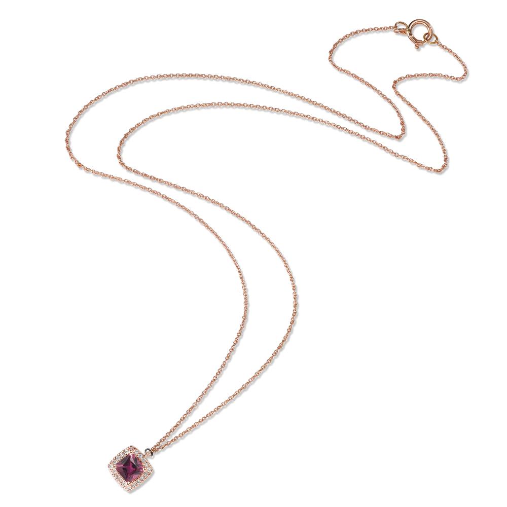 Collier 585/14K rood goud Rhodoliet 42 cm