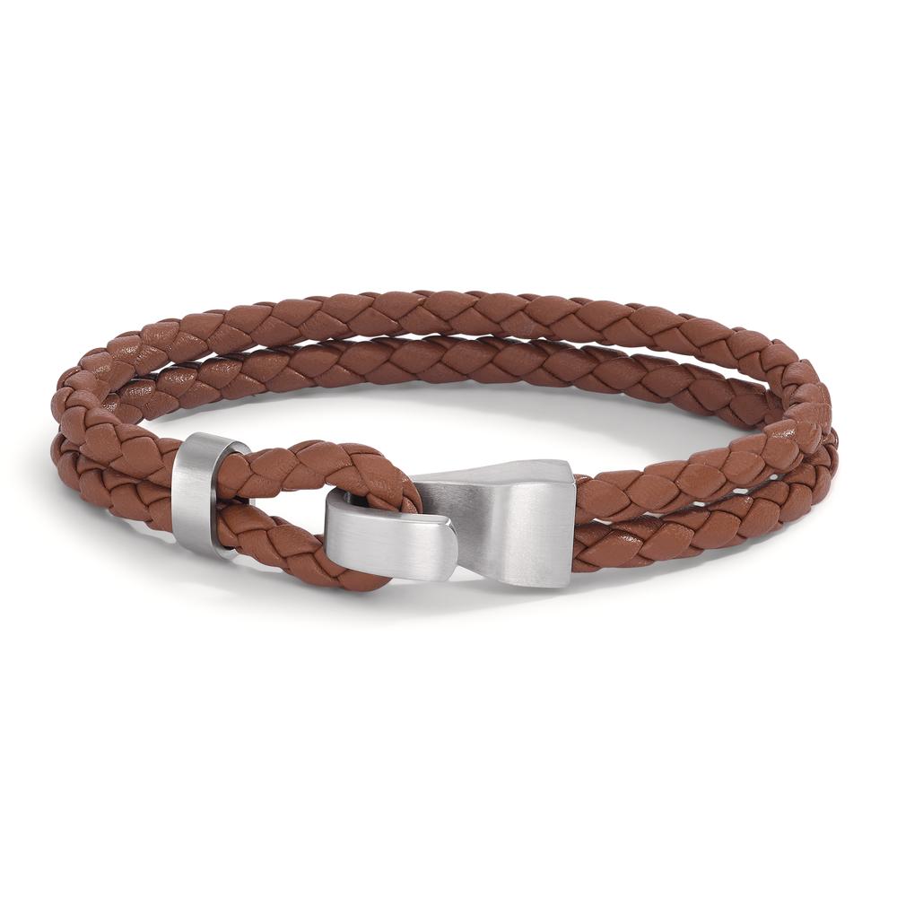 Armband Roestvrijstaal, Leder 21 cm