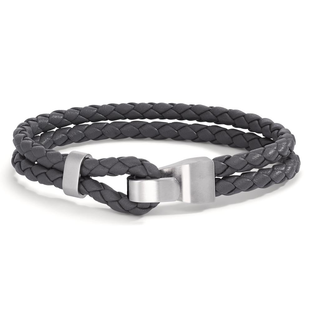 Armband Roestvrijstaal, Leder 21 cm