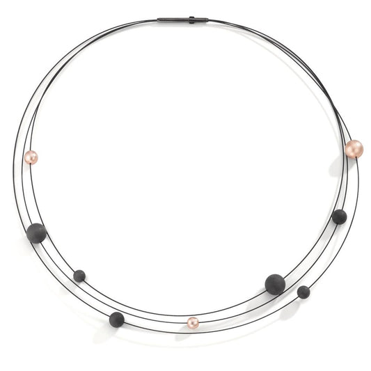 Collier Roestvrijstaal, Carbon, Aluminium Rosé IP-gecoat 42 cm